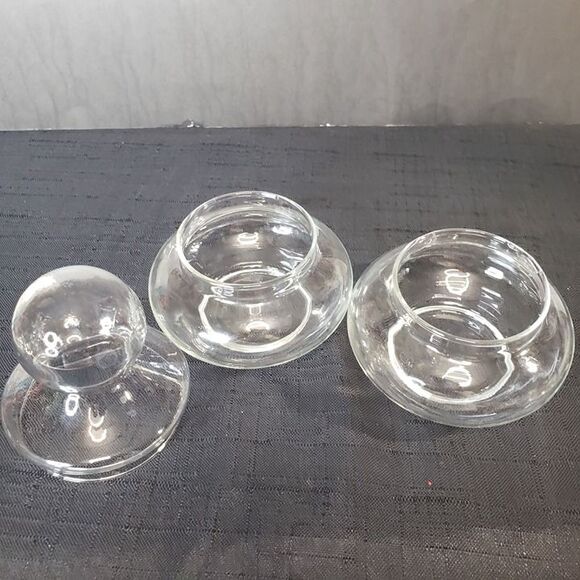 Adorable Pagoda Apothecary Stackable 3 Tiered Glass Jars 8" CHIP Price Reduced - Picture 3 of 6